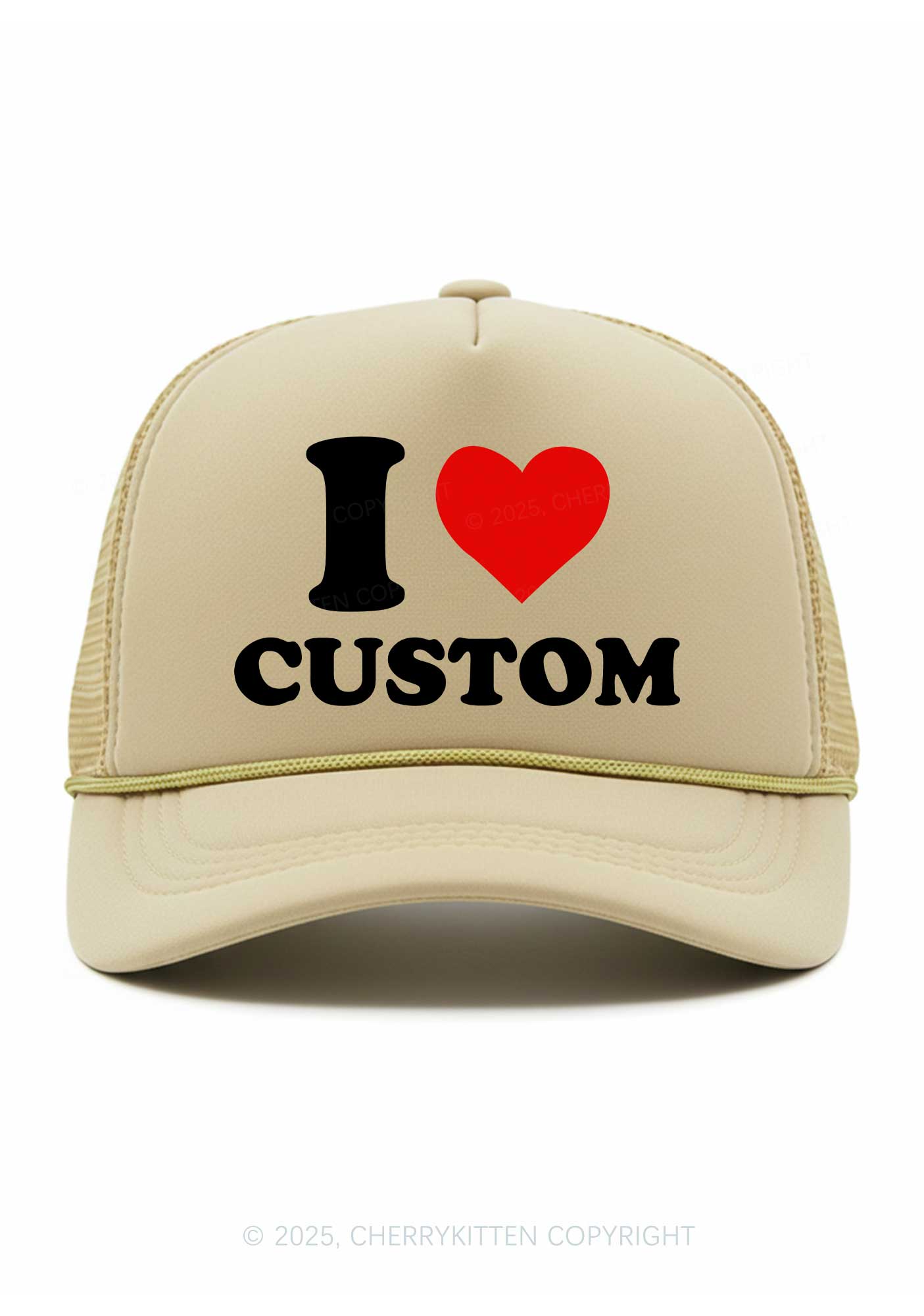I Love Custom Valentine's Day Y2K Trucker Hat Cherrykitten