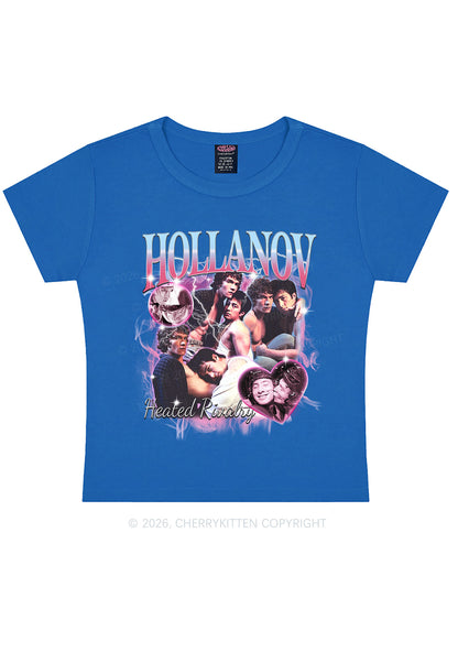 Retro Pink Blue HR Y2K Baby Tee Cherrykitten