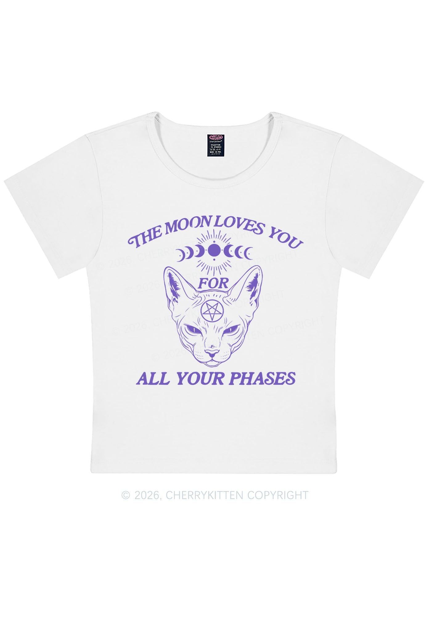 Halloween The Moon Loves You Y2K Baby Tee Cherrykitten