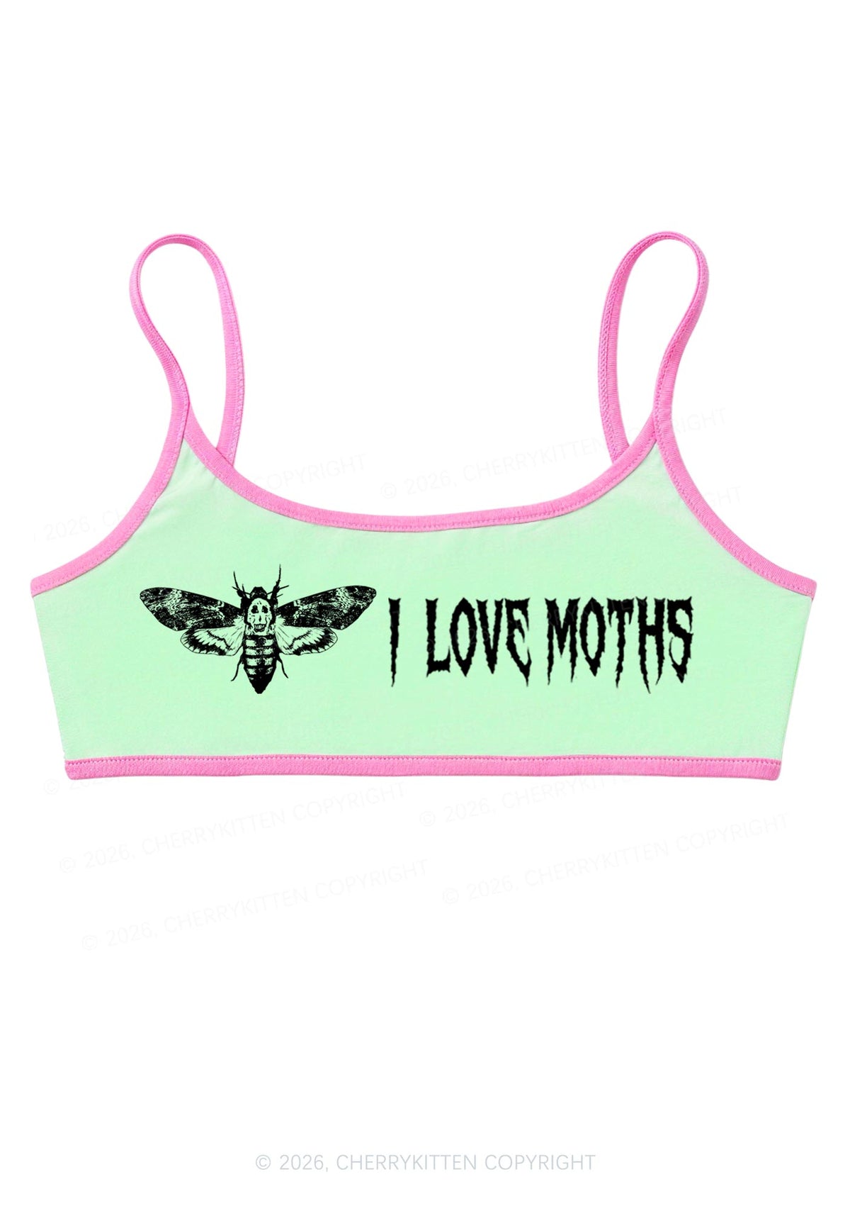 Halloween I Love Moths Y2K Super Crop Cami Cherrykitten