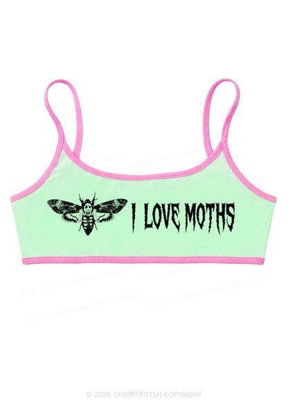 Halloween I Love Moths Y2K Super Crop Cami Cherrykitten