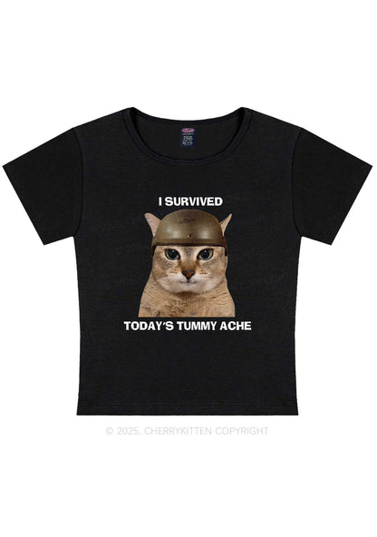 Surived Todays Tummy Ache Y2K Baby Tee Cherrykitten