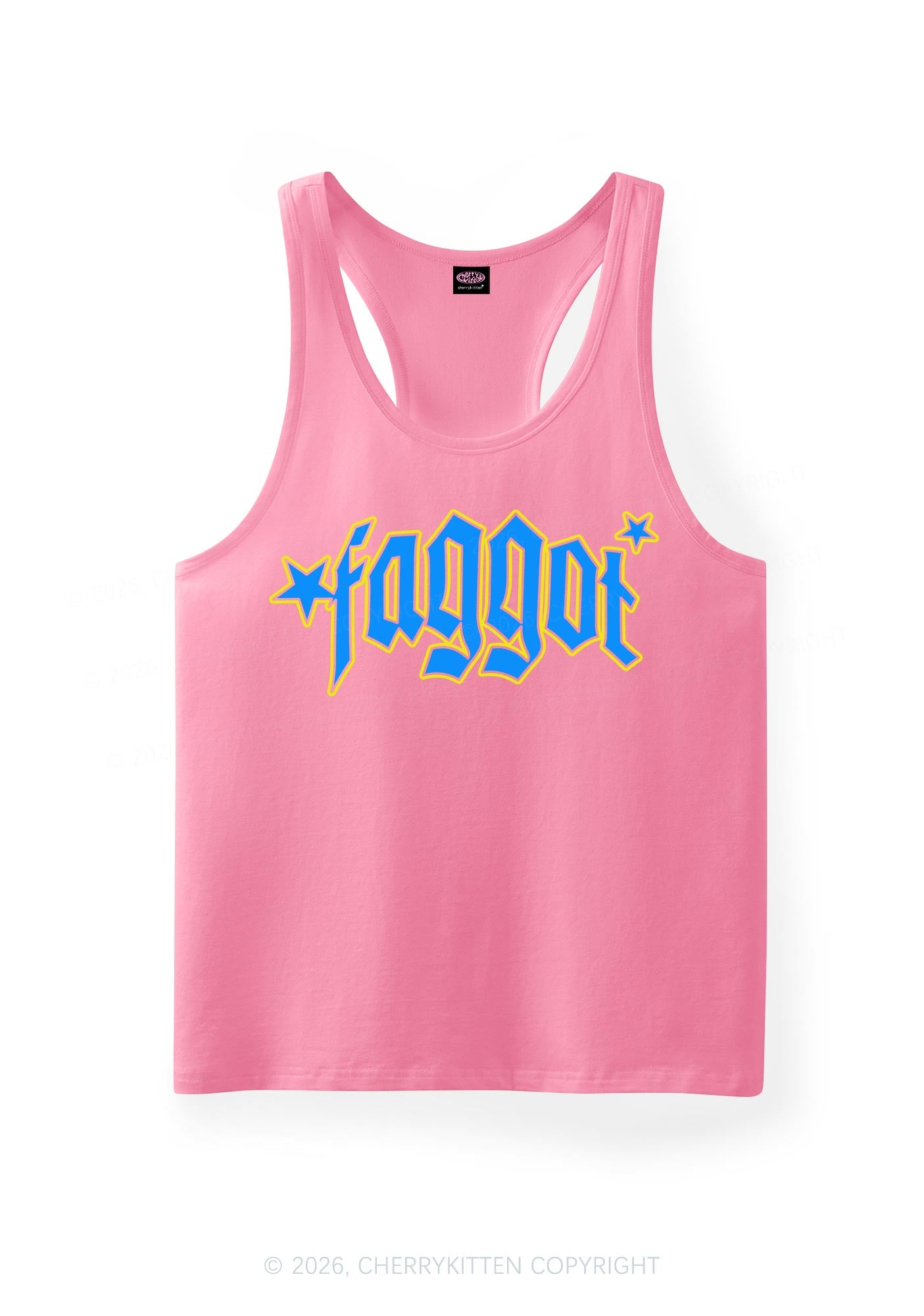 Faggot Stars Pride Y2K Men Racerback Tank Top Cherrykitten