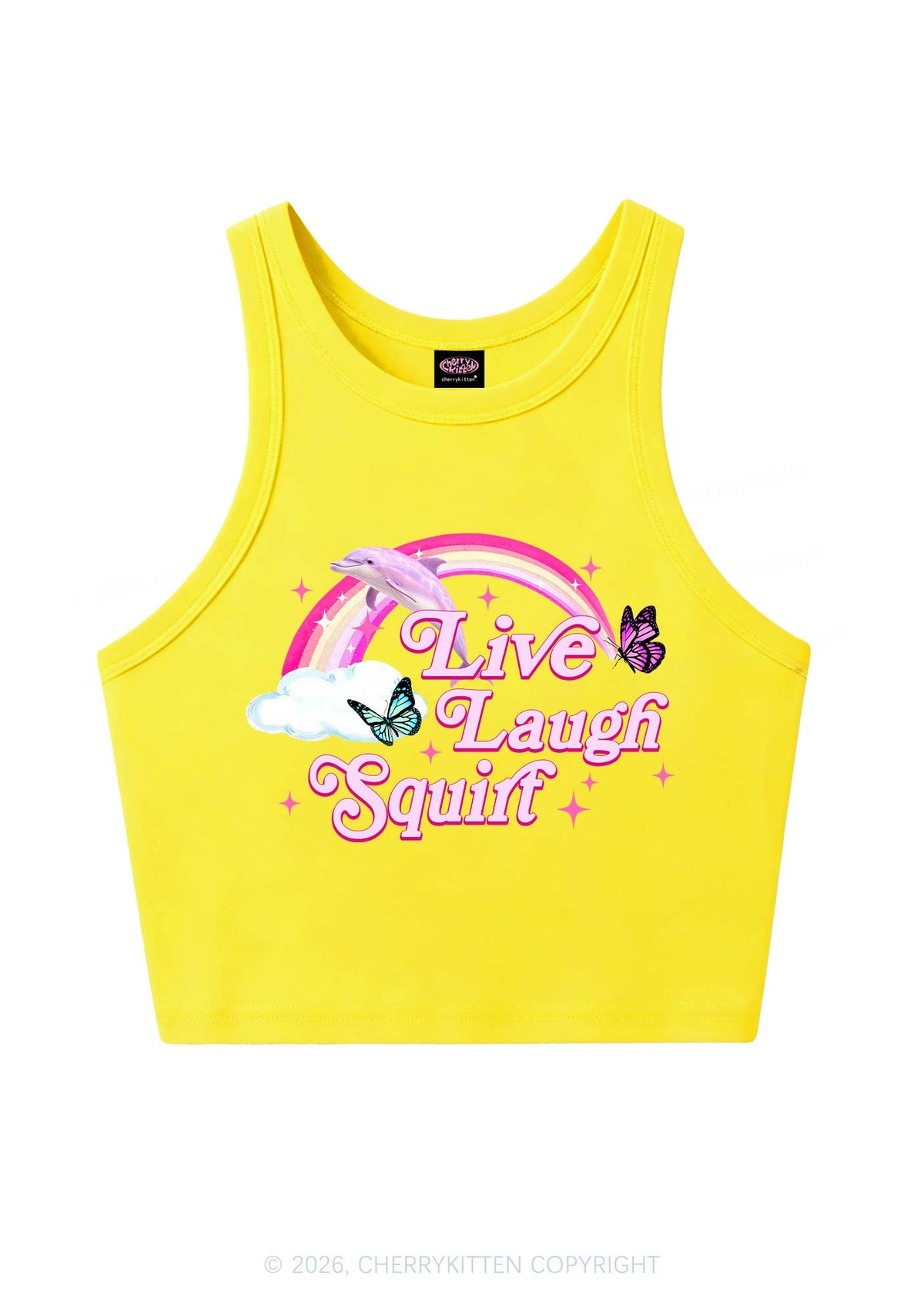 Live Laugh Squirt Y2K Crop Tank Top Cherrykitten
