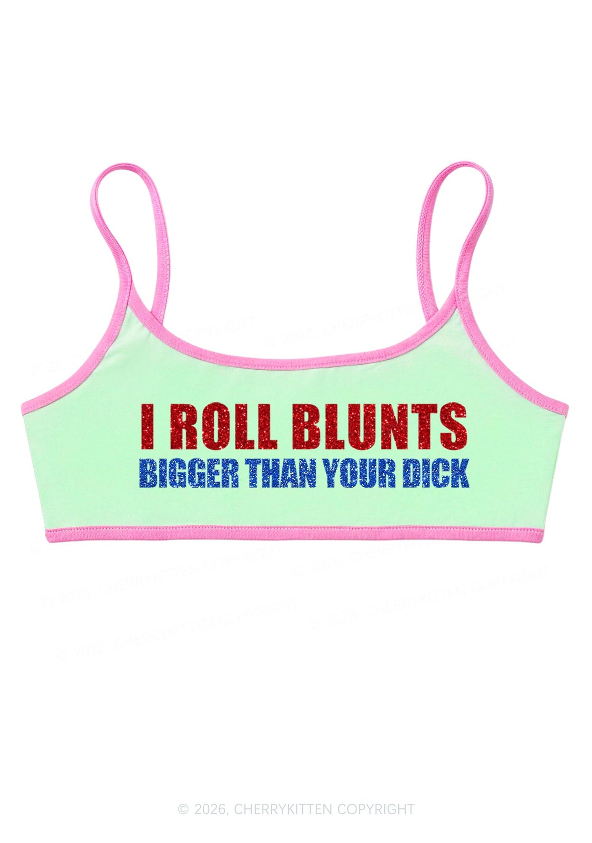 Glitter I Roll Blunts Y2K Super Crop Cami Cherrykitten