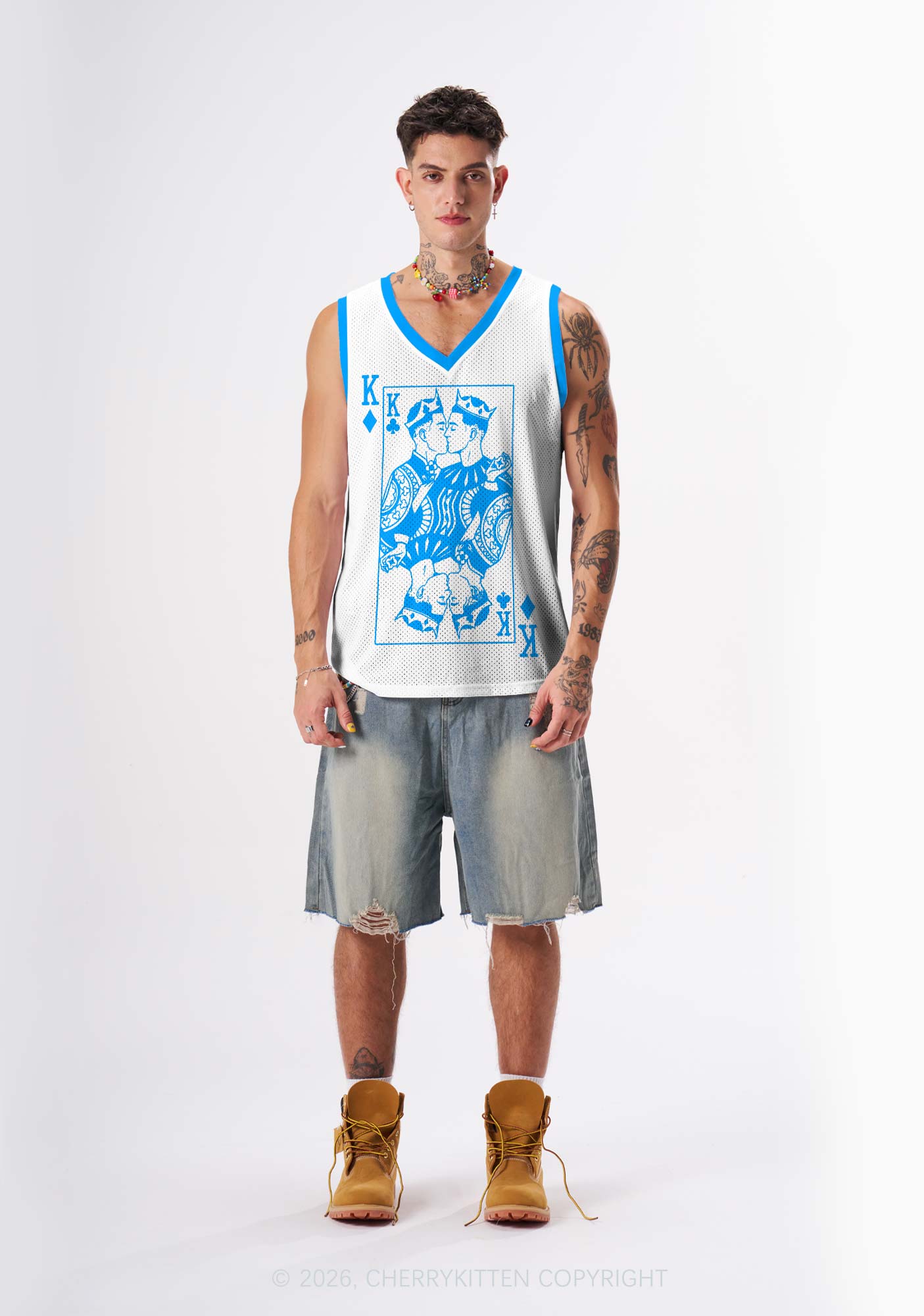 Blue Gay King Pride Y2K Sport Jersey Tank Cherrykitten