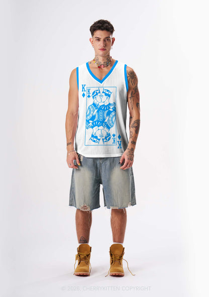 Blue Gay King Pride Y2K Sport Jersey Tank Cherrykitten
