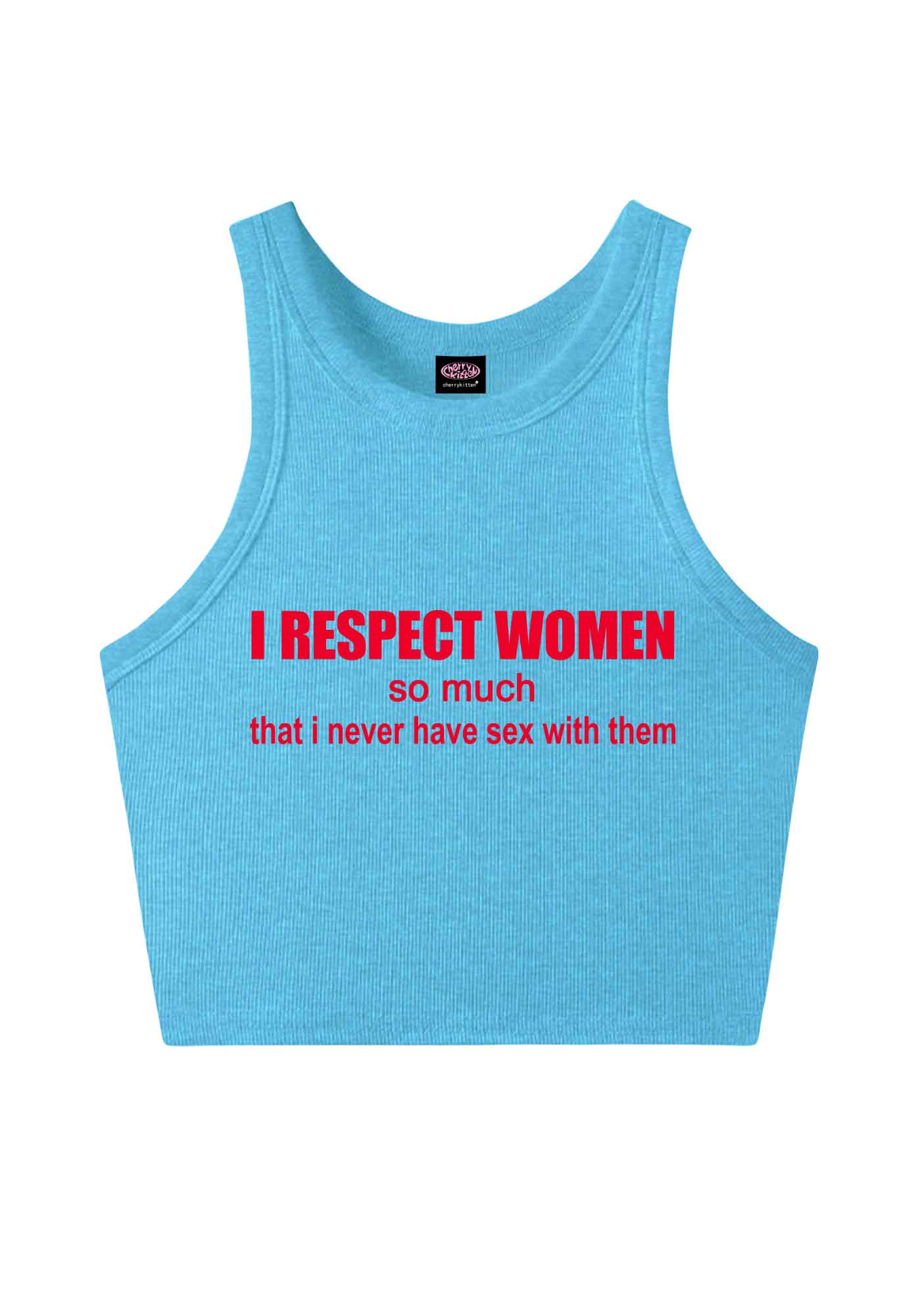 I Respect Women Pride Y2K Crop Tank Top Cherrykitten