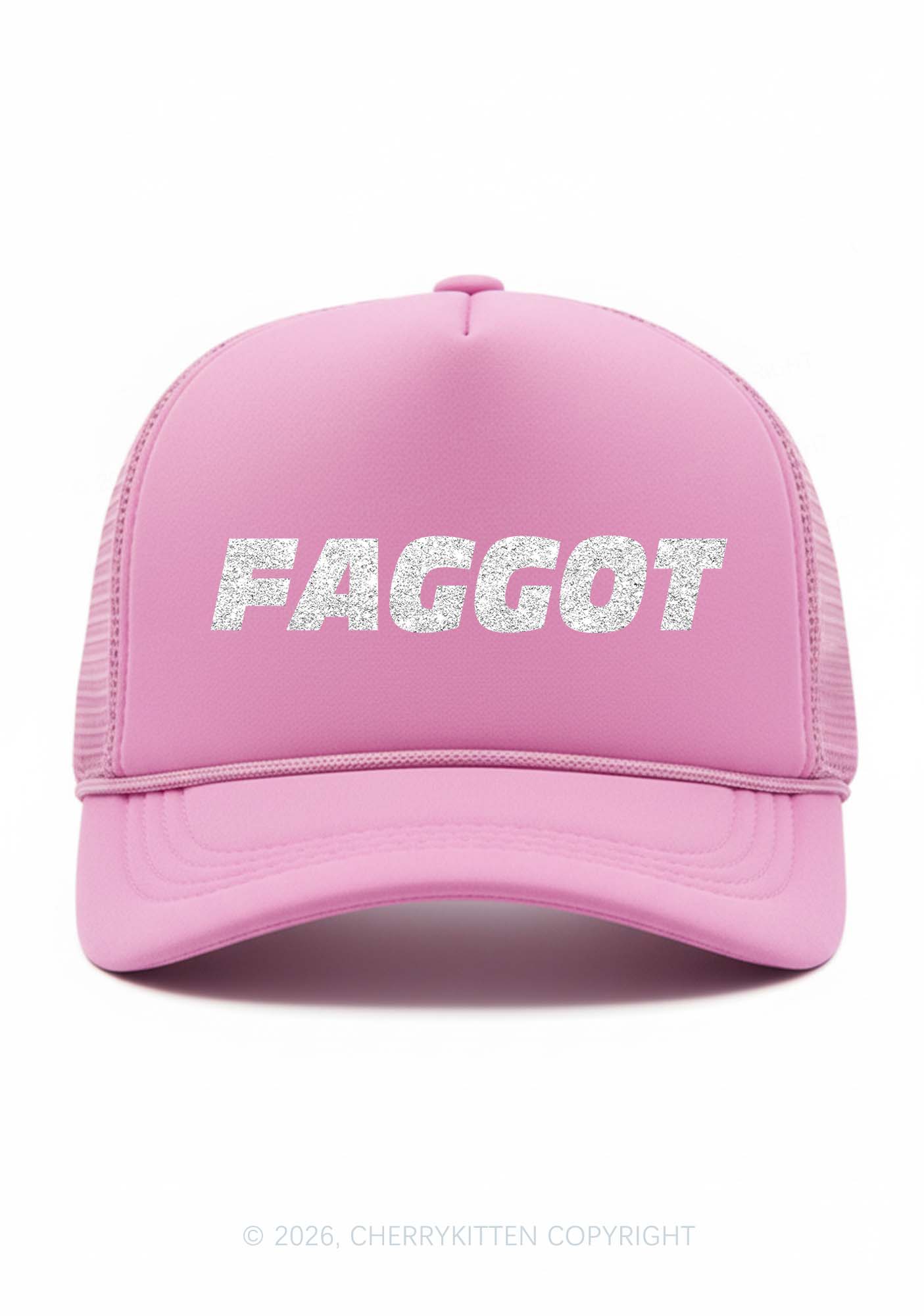 Glitter Faggot Pride Y2K Trucker Hat Cherrykitten