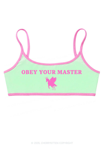 Obey Your Master Unicorn Y2K Super Crop Cami Cherrykitten