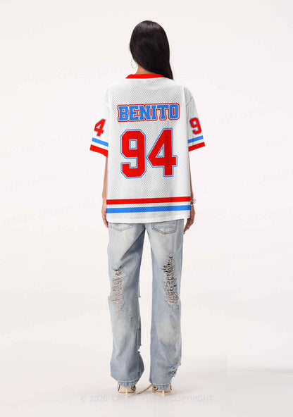 Red Blue Stripe Bunny Y2K Sport Jersey Shirts Cherrykitten