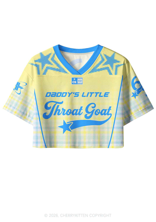 Daddys Little Throat Goat Y2K Crop Sport Jersey Shirts Cherrykitten