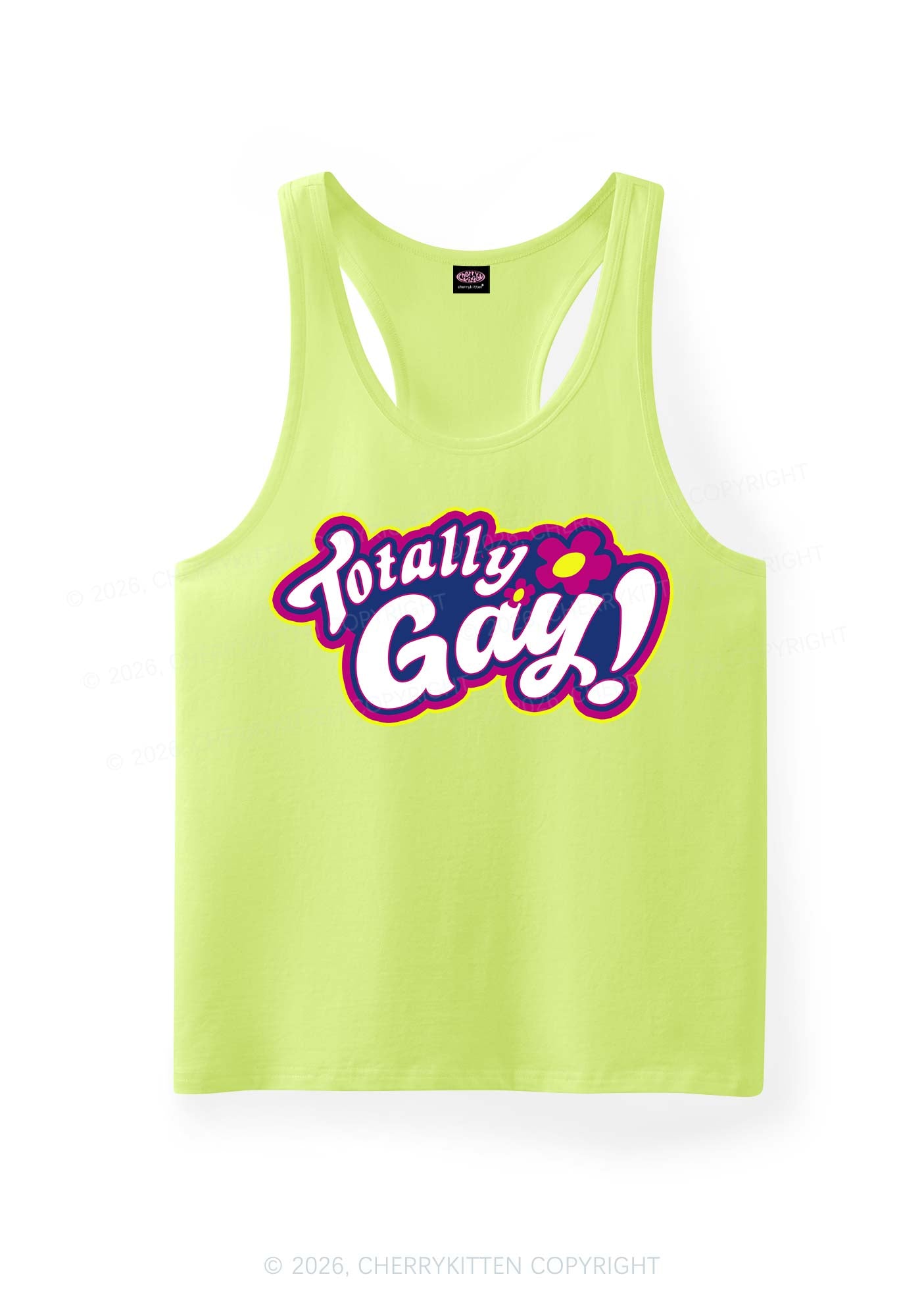 Totally Gay Pride Y2K Men Racerback Tank Top Cherrykitten