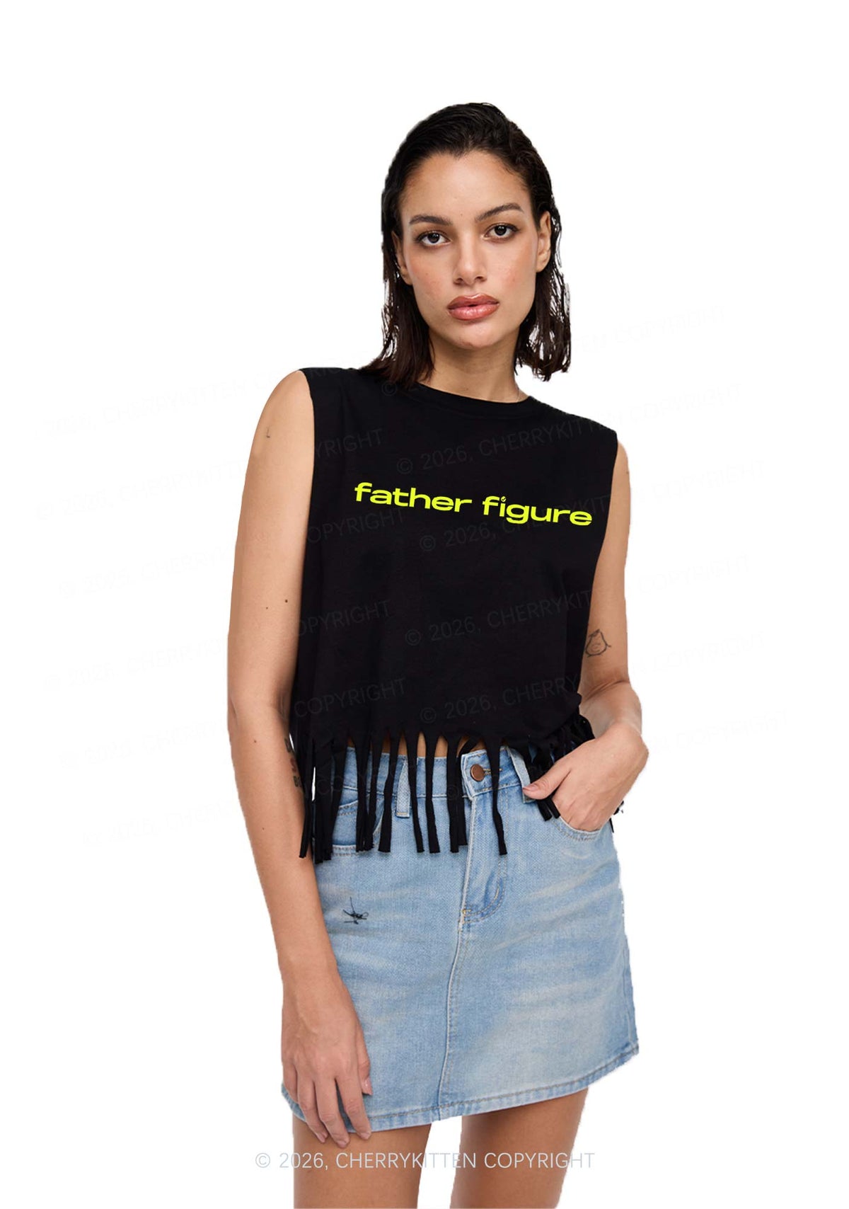 Father Figure Y2K Fringe Tank Top Cherrykitten