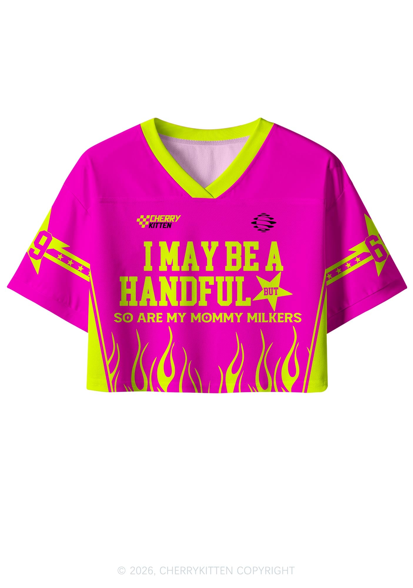 Handful Mommy Milkers Y2K Crop Sport Jersey Shirts Cherrykitten