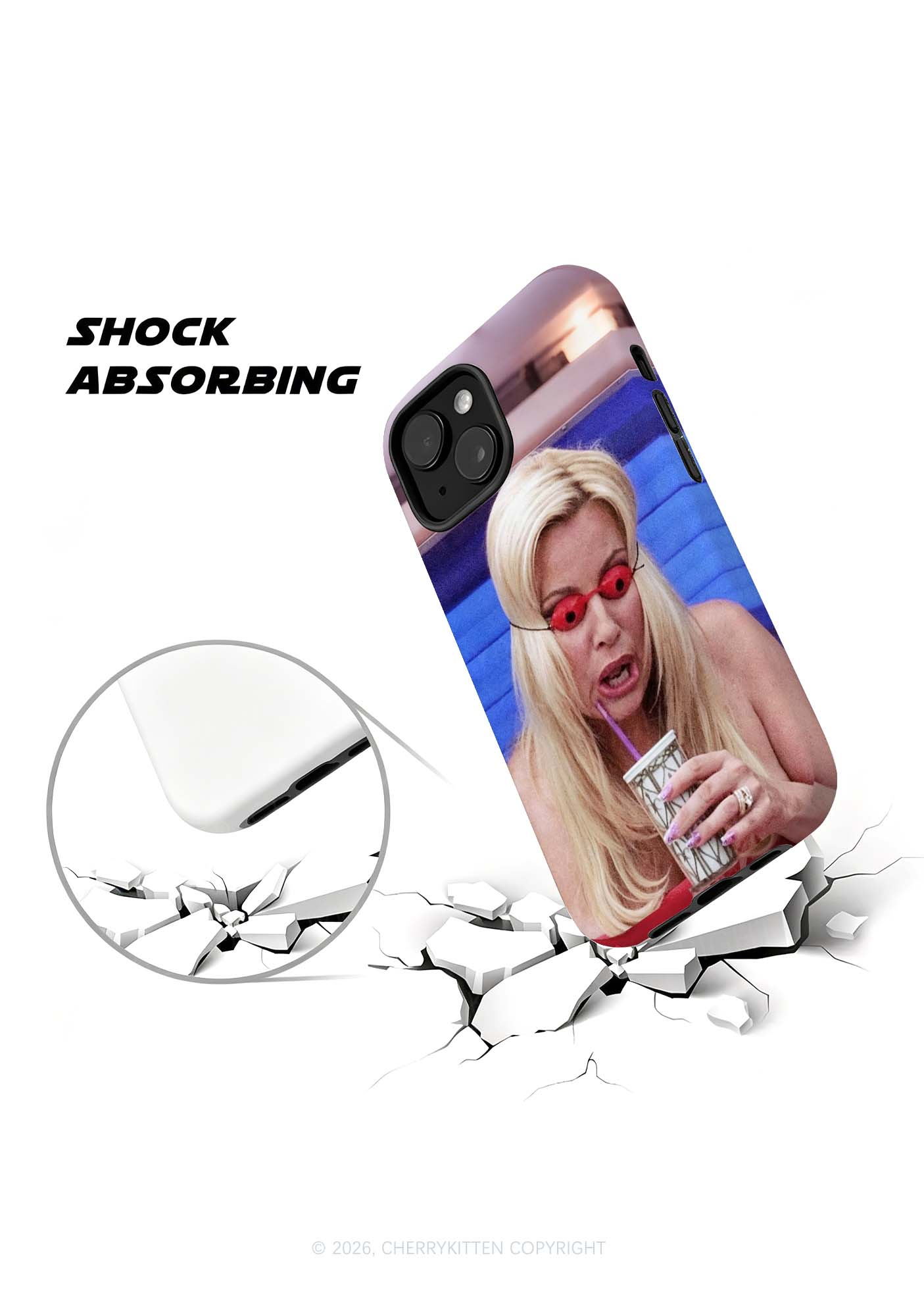 Red Eyeball Blonde Y2K Phone Case Cherrykitten