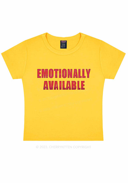 Emotionally Available Y2K Baby Tee Cherrykitten