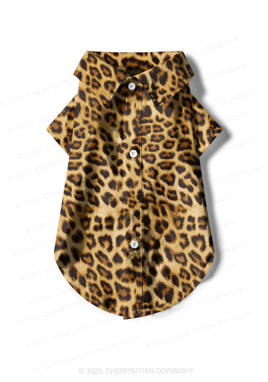 Brown Leopard Y2K Pet Shirts Cherrykitten