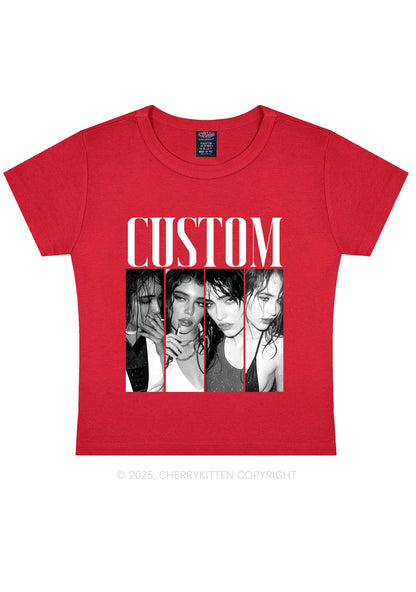 Custom Baddie Girls Photo Y2K Baby Tee Cherrykitten