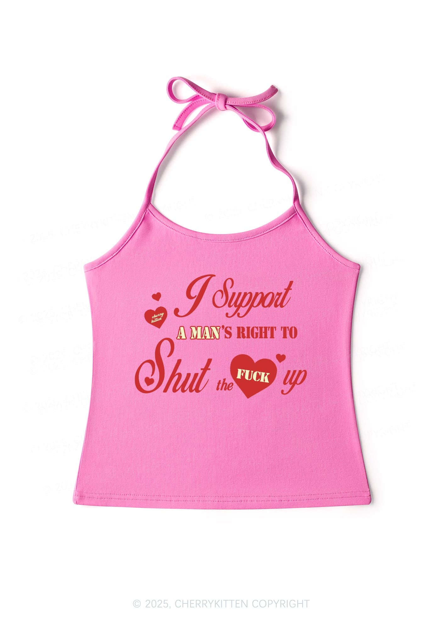 I Support A Mans Right Y2K Halter Neck Cami Cherrykitten
