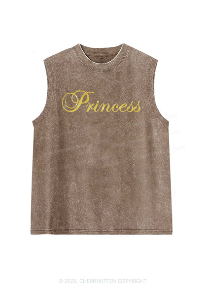 Glitter Princess Y2K Washed Muscle Tank Cherrykitten