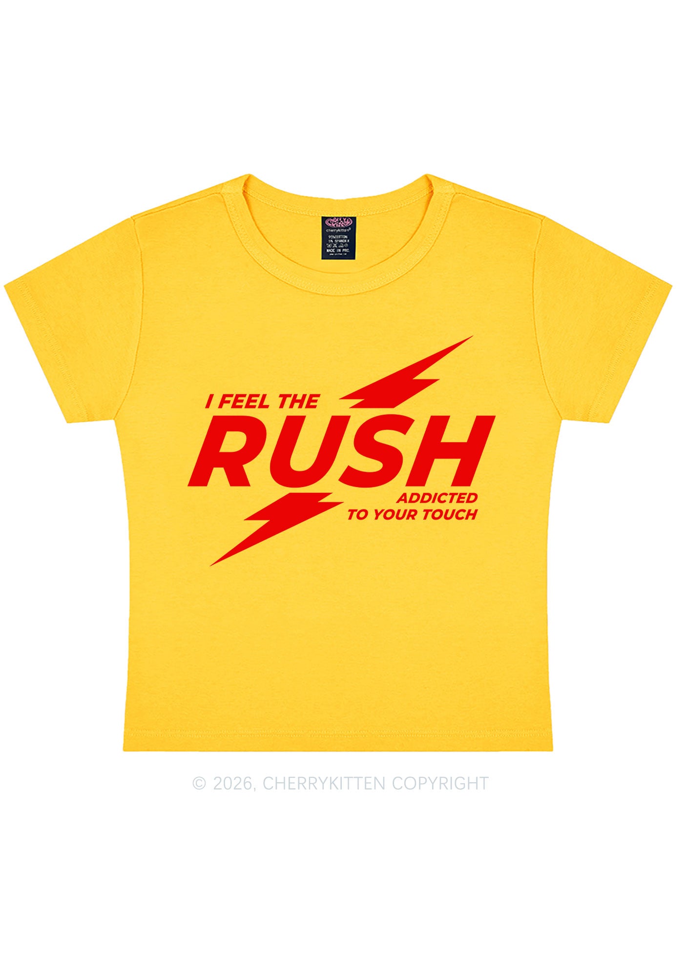 I Feel The Rush Y2K Baby Tee Cherrykitten
