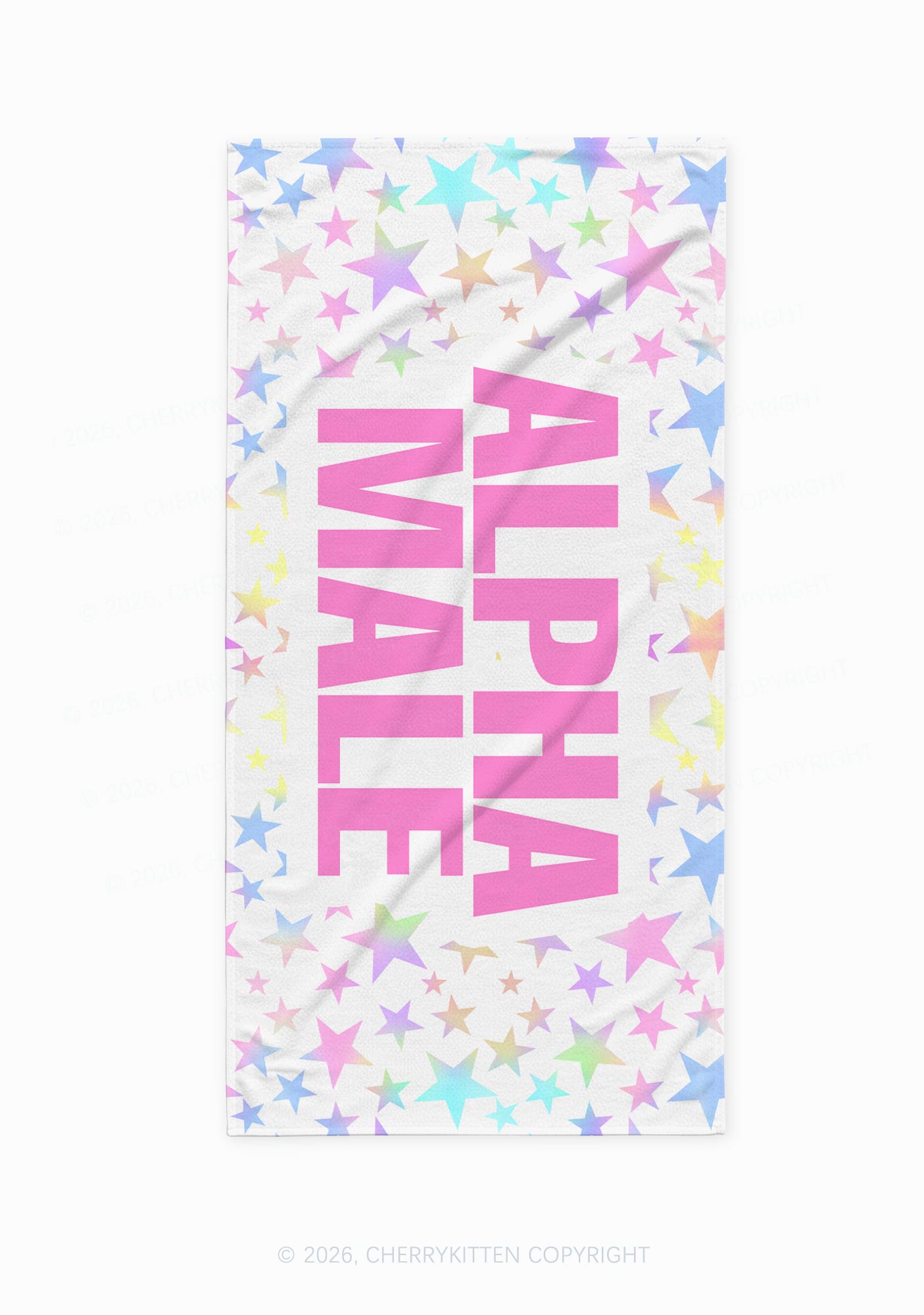 Pastel Star Alpha Male Y2K Beach Towel Cherrykitten