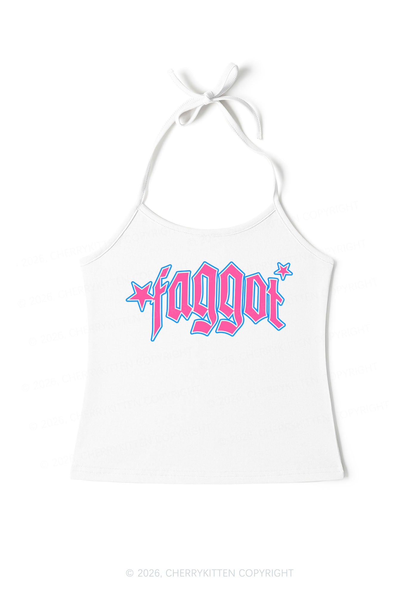 Faggot Stars Pride Y2K Halter Neck Cami Cherrykitten