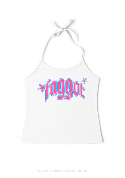 Faggot Stars Pride Y2K Halter Neck Cami Cherrykitten