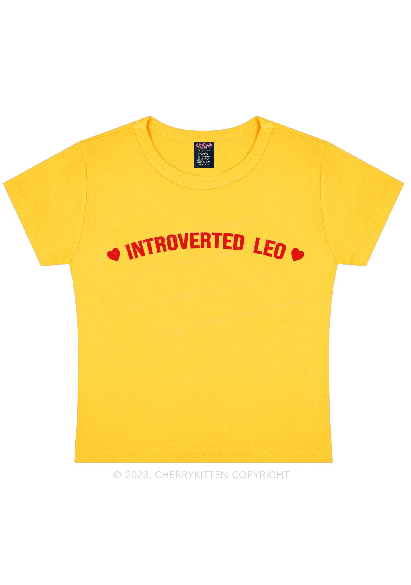 Introverted Leo Y2K Baby Tee Cherrykitten