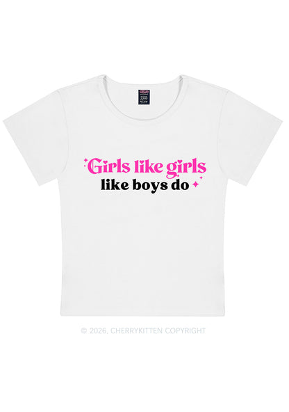 Girls Like Girls Like Boys Do Pride Y2K Baby Tee Cherrykitten