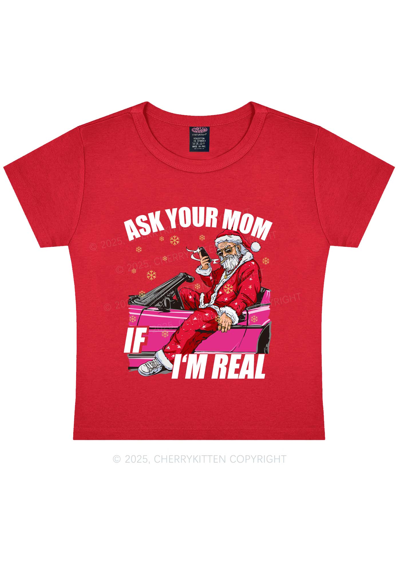 Christmas Ask Your Mom Y2K Baby Tee Cherrykitten