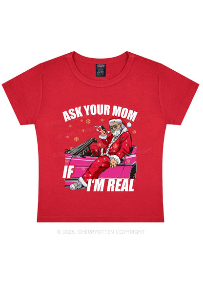 Christmas Ask Your Mom Y2K Baby Tee Cherrykitten