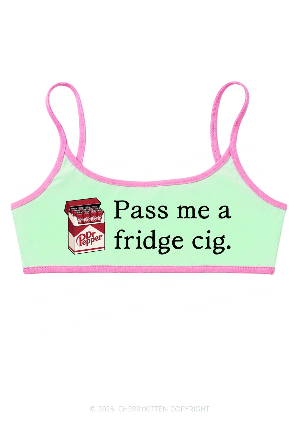 Pass Me A Fridge Cig Red Drinks Y2K Super Crop Cami Cherrykitten