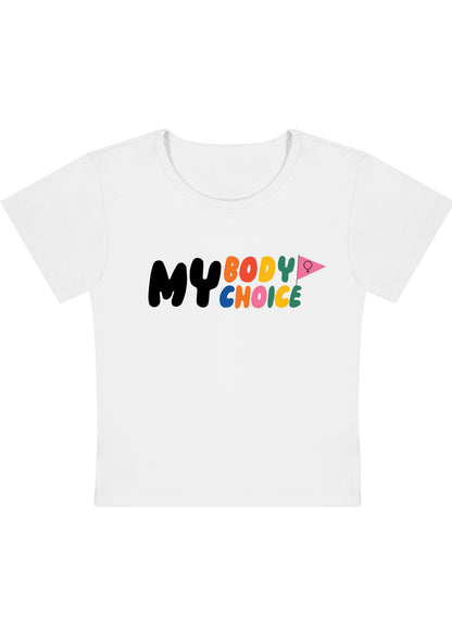 Curvy My Body My Choice Flag Baby Tee