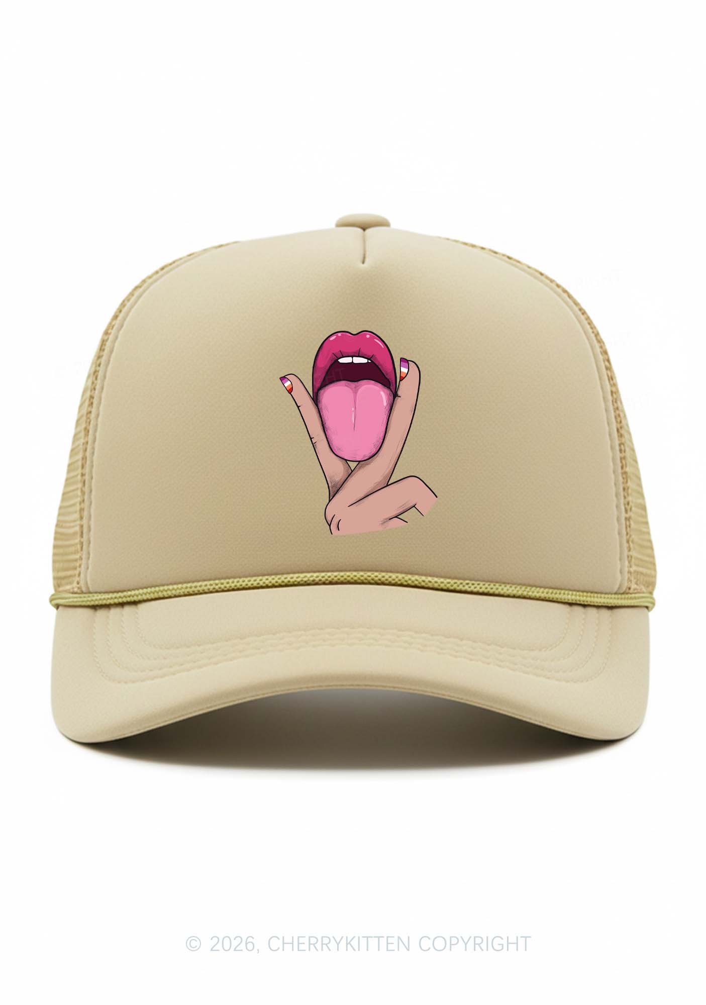 Lesbian Kissing Pride Y2K Trucker Hat Cherrykitten