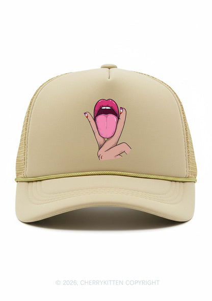 Lesbian Kissing Pride Y2K Trucker Hat Cherrykitten