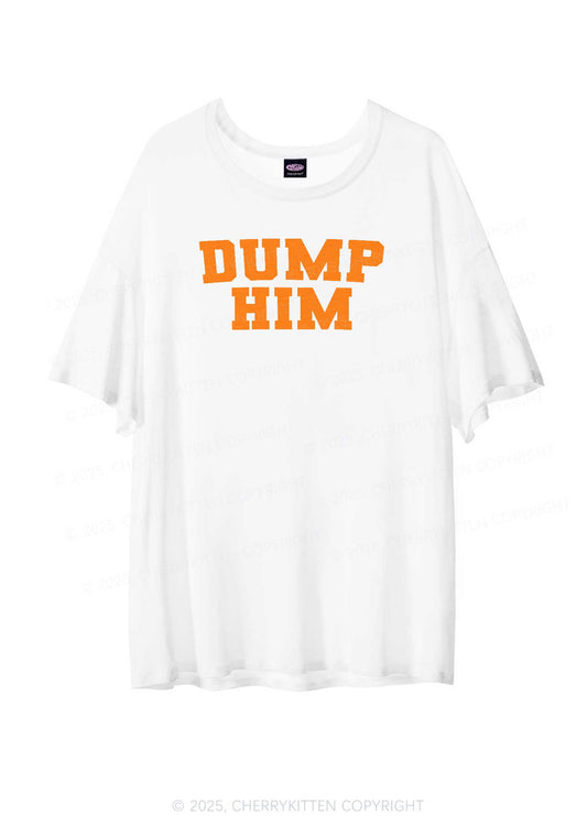 Dump Him Y2K Sheer Boyfriend Tee Cherrykitten