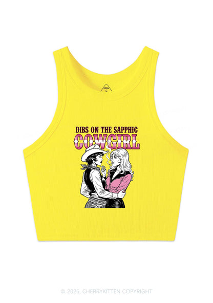 Dibs On The Sapphic Cowgirl Pride Y2K Crop Tank Top Cherrykitten