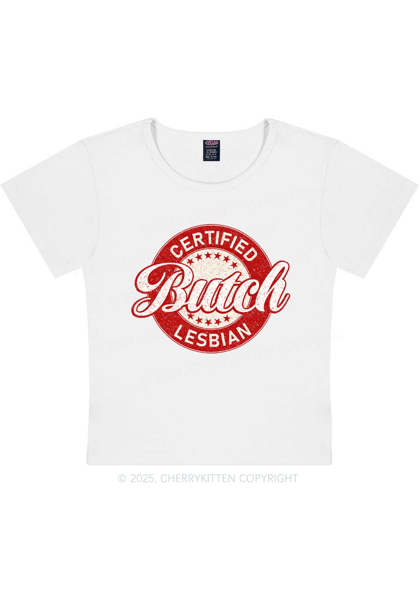 Certified Butch Lesbian Y2K Baby Tee Cherrykitten