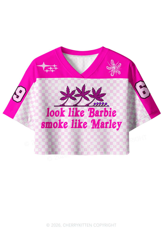 Smoke Like Marley Y2K Crop Sport Jersey Shirts Cherrykitten