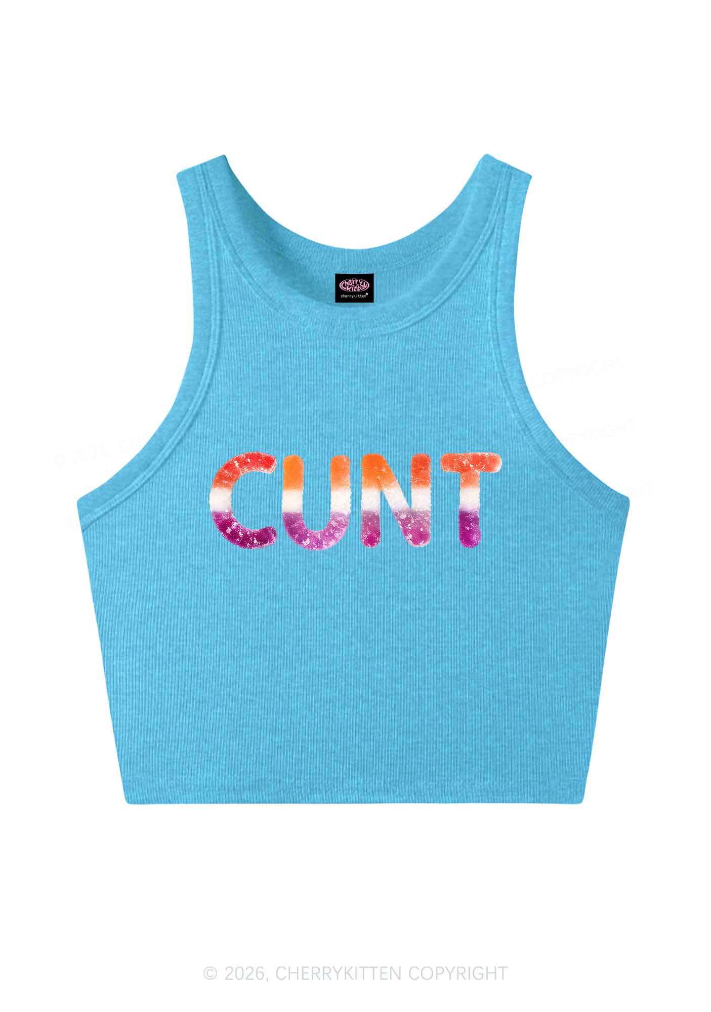Lesbian Candy Cxxt Pride Y2K Crop Tank Top Cherrykitten