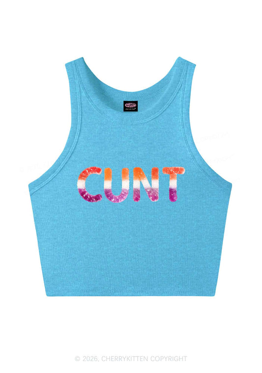 Lesbian Candy Cxxt Pride Y2K Crop Tank Top Cherrykitten