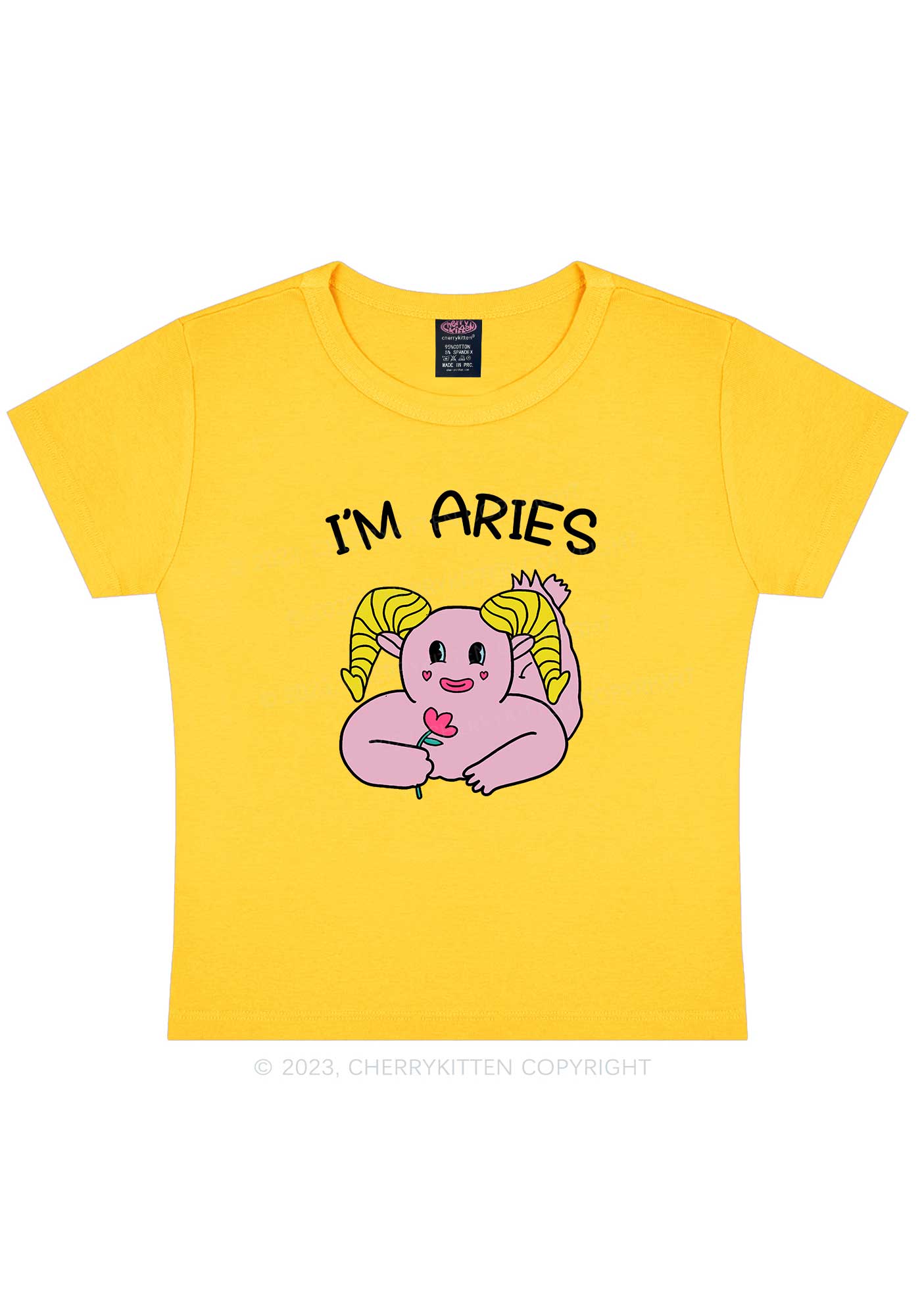 I'm Aries Y2K Baby Tee Cherrykitten