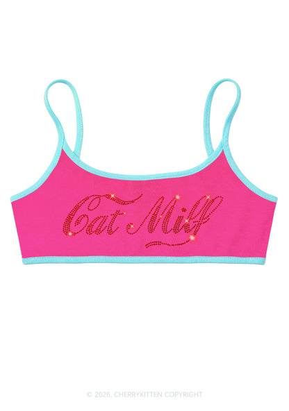 Rhinestone Cat Mxxf Y2K Super Crop Cami Cherrykitten