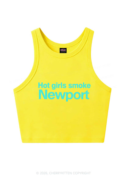 Hot Girls Smoke Y2K Crop Tank Top Cherrykitten