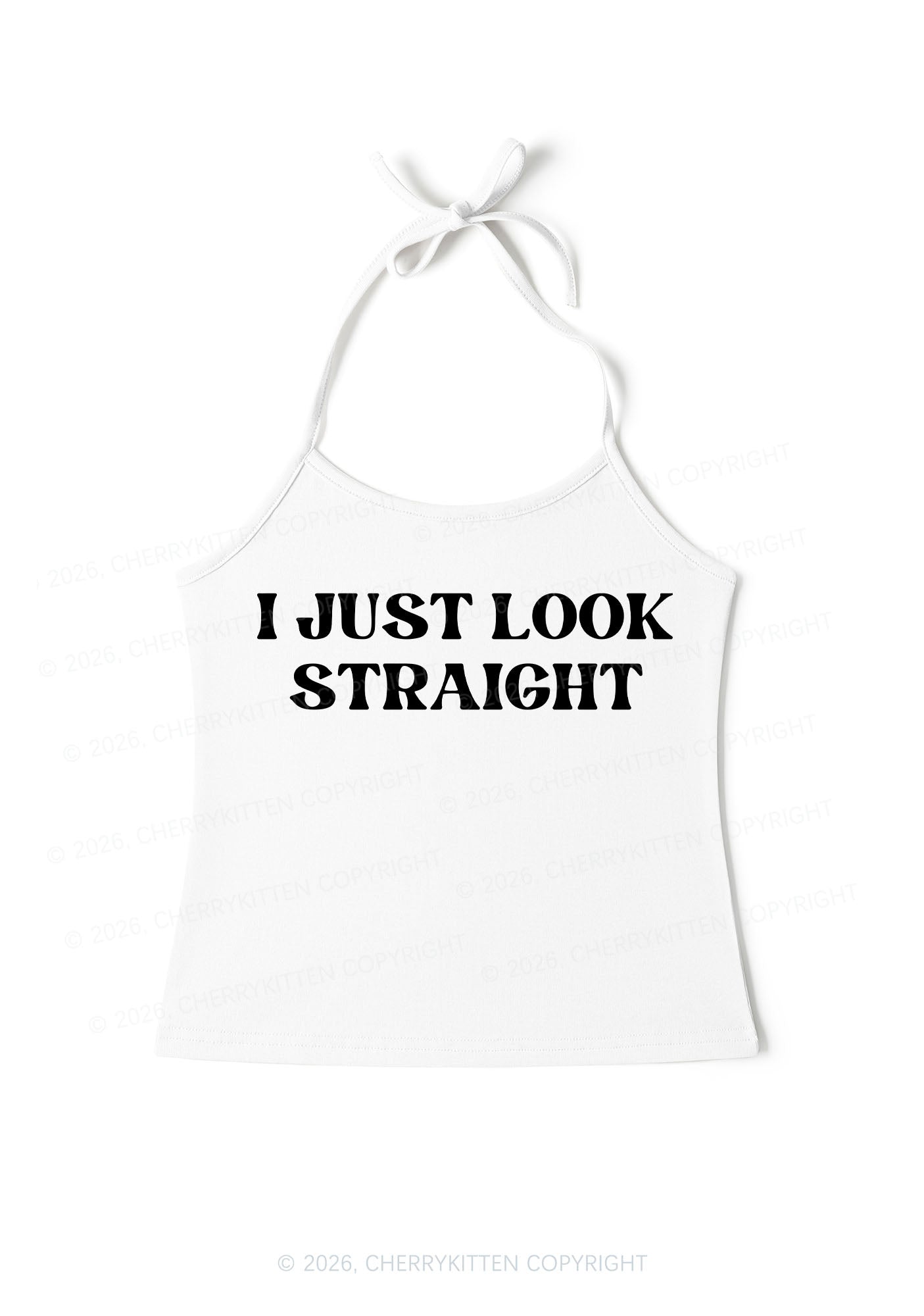 I Just Look Straight Pride Y2K Halter Neck Cami Cherrykitten