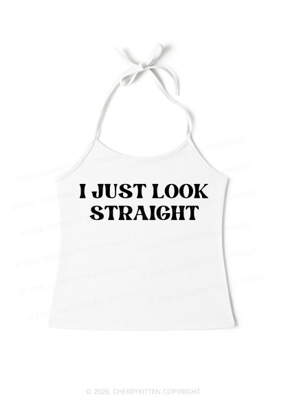 I Just Look Straight Pride Y2K Halter Neck Cami Cherrykitten