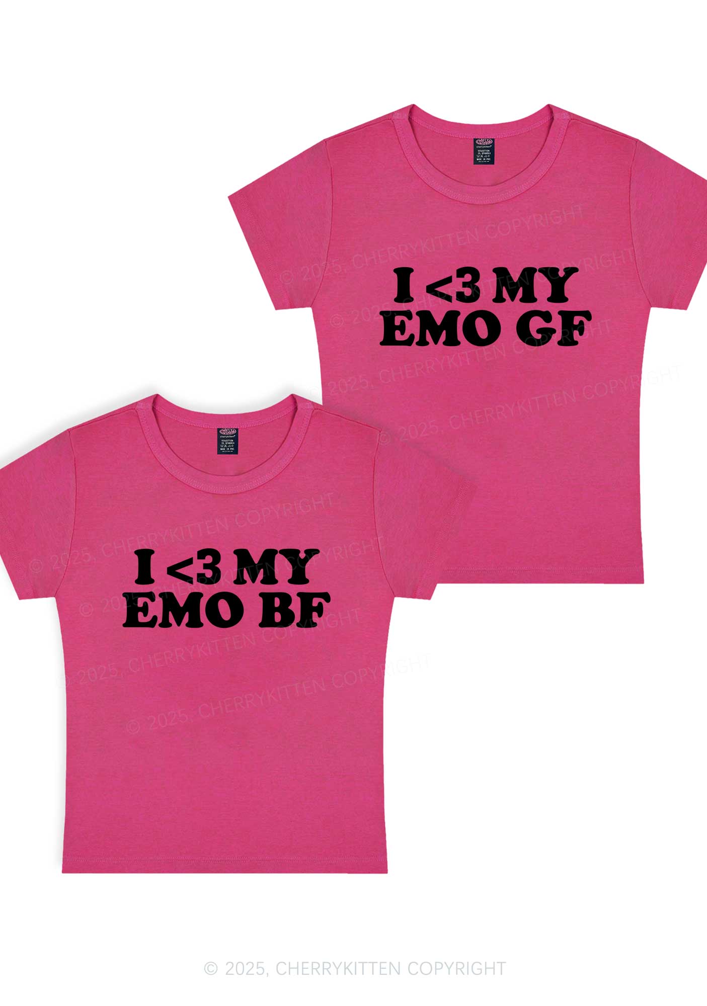 I Love My Emo BF GF Y2K Valentine's Day Baby Tee Cherrykitten