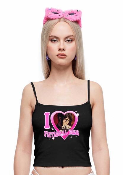 Custom I Love Fictional Men Y2K Spaghetti Strap Cami Cherrykitten